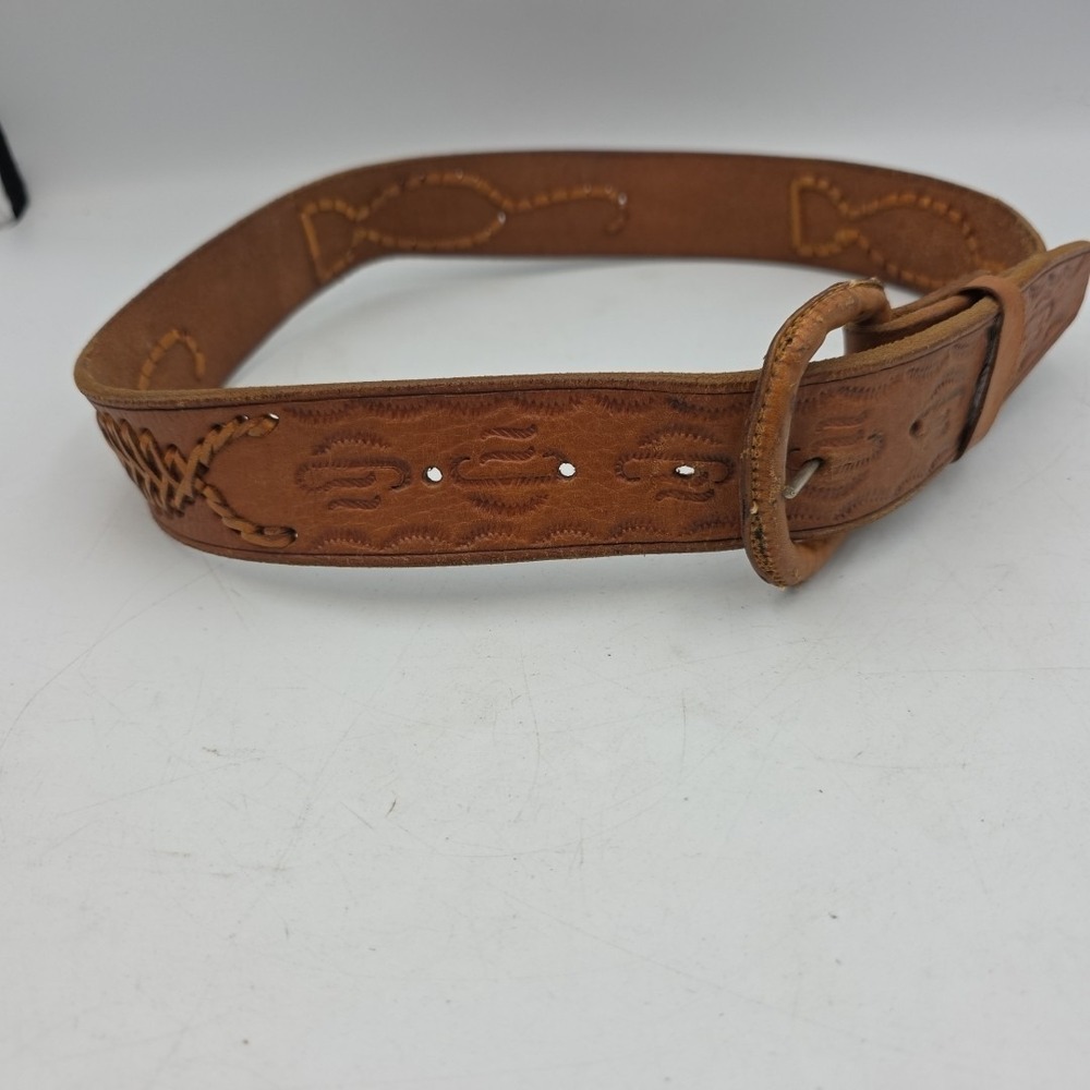 Men's‎ Belt Size 32 Cowboy Western Rodeo Hand Tooled Leather
